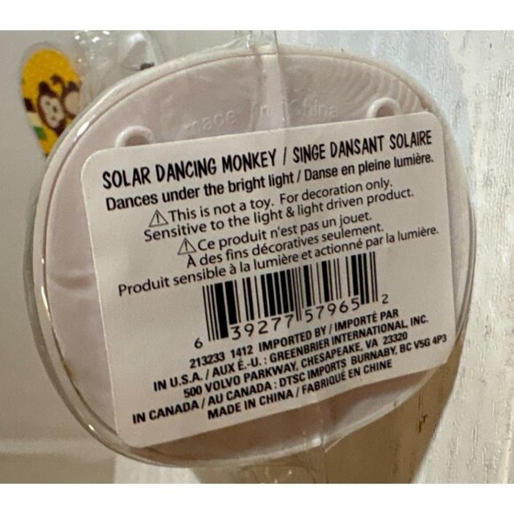 Solar Dancing Monkey Figurine - Brown & Tan 4" NEW - Picture 4 of 4